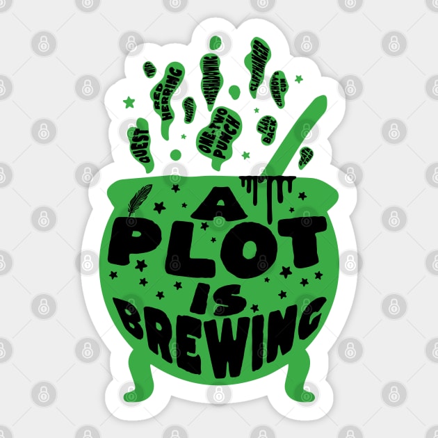 Author Halloween A Plot is Brewing Sticker by H. R. Sinclair